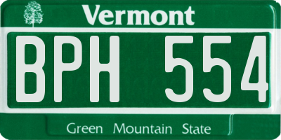 VT license plate BPH554