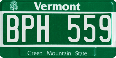 VT license plate BPH559