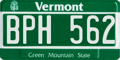 VT license plate BPH562