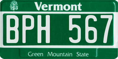 VT license plate BPH567