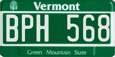VT license plate BPH568
