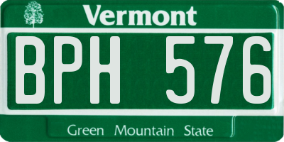 VT license plate BPH576
