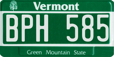 VT license plate BPH585