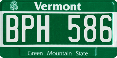 VT license plate BPH586