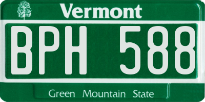 VT license plate BPH588