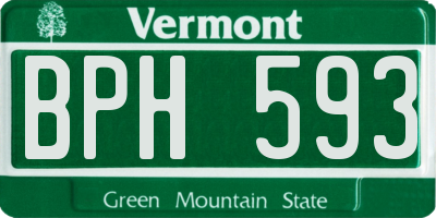 VT license plate BPH593