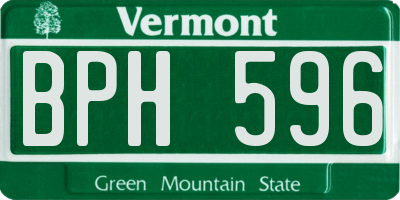 VT license plate BPH596