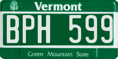 VT license plate BPH599