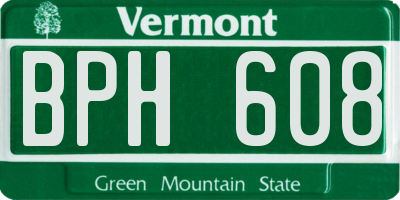 VT license plate BPH608