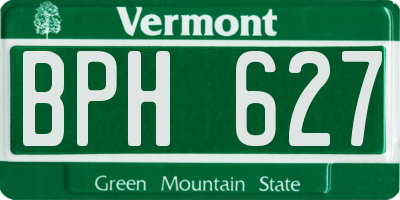 VT license plate BPH627