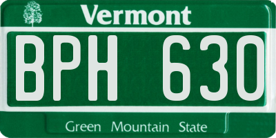 VT license plate BPH630