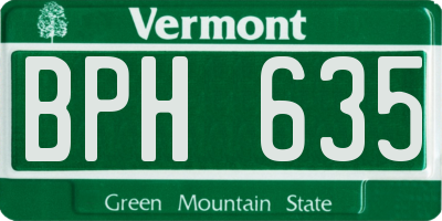 VT license plate BPH635