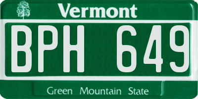 VT license plate BPH649