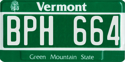 VT license plate BPH664