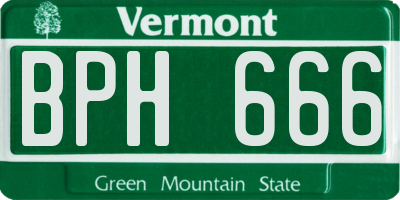 VT license plate BPH666