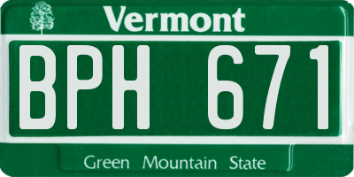 VT license plate BPH671