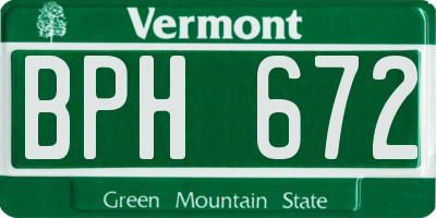 VT license plate BPH672