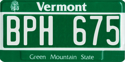 VT license plate BPH675