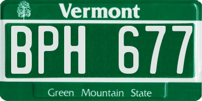 VT license plate BPH677