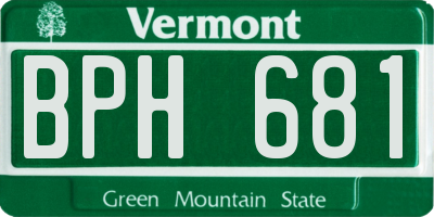 VT license plate BPH681