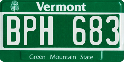 VT license plate BPH683