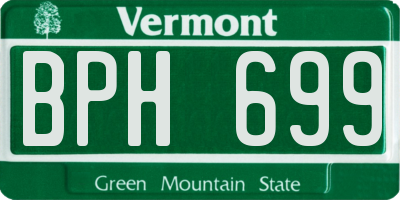 VT license plate BPH699