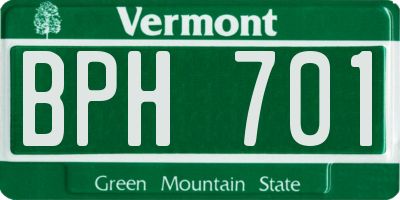 VT license plate BPH701