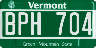 VT license plate BPH704