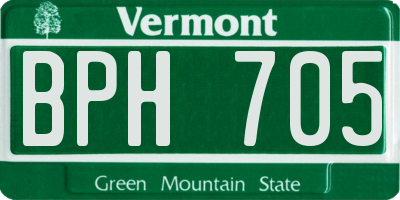 VT license plate BPH705