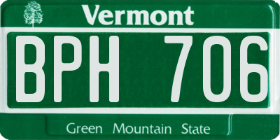 VT license plate BPH706