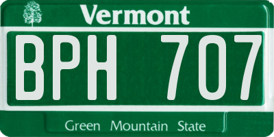 VT license plate BPH707