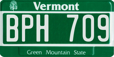 VT license plate BPH709