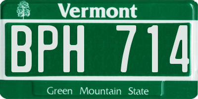 VT license plate BPH714