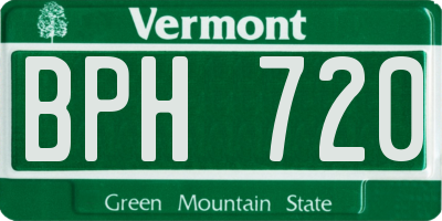 VT license plate BPH720