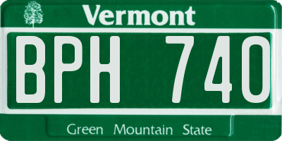 VT license plate BPH740