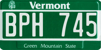 VT license plate BPH745