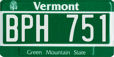 VT license plate BPH751