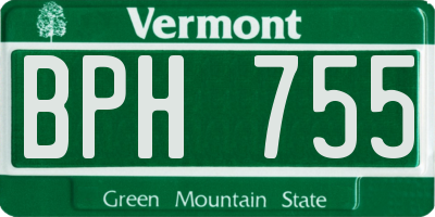 VT license plate BPH755