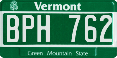 VT license plate BPH762