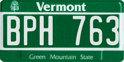 VT license plate BPH763