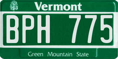 VT license plate BPH775