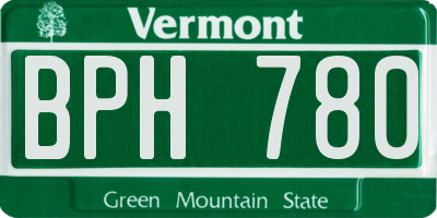 VT license plate BPH780