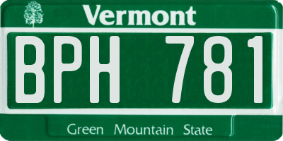 VT license plate BPH781