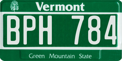 VT license plate BPH784