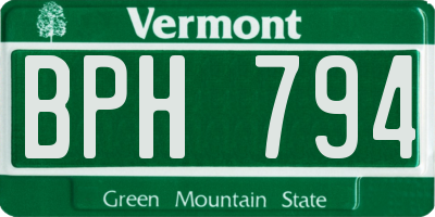 VT license plate BPH794