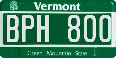 VT license plate BPH800