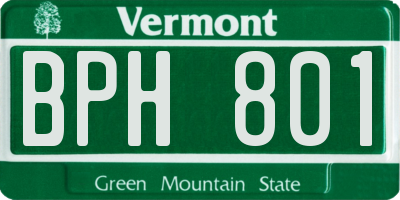 VT license plate BPH801