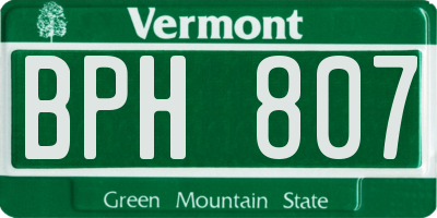 VT license plate BPH807