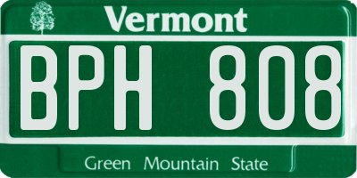 VT license plate BPH808