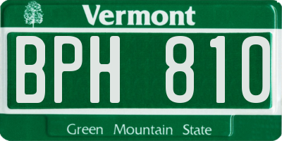 VT license plate BPH810